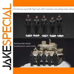 German WWII Tiger Tank Crew Figurines Set 1/72 Alloy