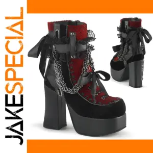 Gothic Style Chain Lace-Up Ankle Boots for Women