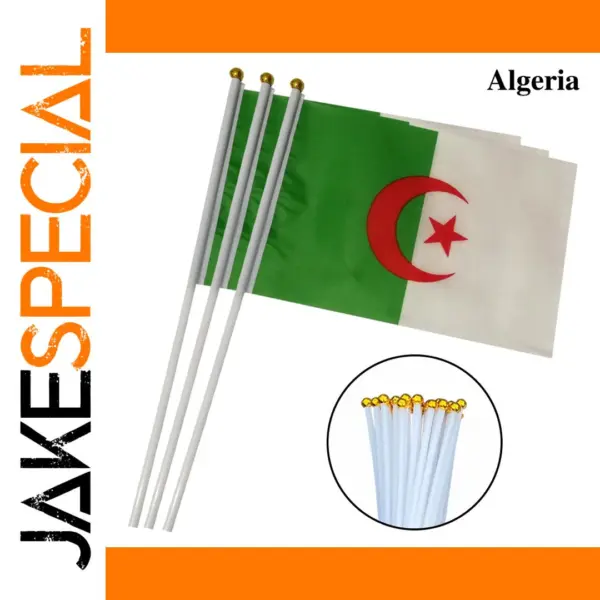 Algerian Handheld Flag Set 14x21cm