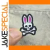 Funny Skull Rabbit Enamel Brooch Badge