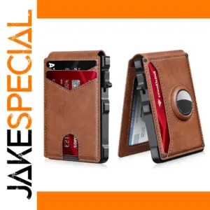 Men's Slim Leather Wallet with AirTag Slot
