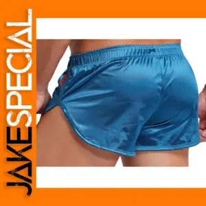 Men's Satin Swim Shorts with Built-in Pouch