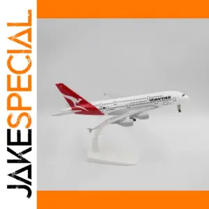 Qantas Diecast Model Airplane on Stand