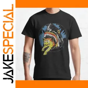 Funny Shark Eating Cat T-Shirt for Men