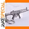 MP5 Miniature Keychain Model Silver Metallic