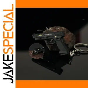 Mini Metal Gun Keychain Pendant for Men