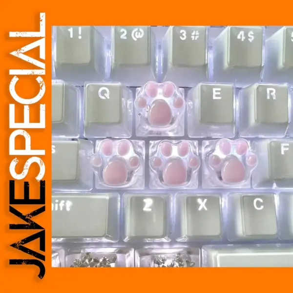 Cute Translucent Cat Paw Keycaps for Mechanical Keyboard