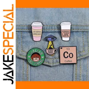 Coffee Cup Brooches Enamel Pin for Women Kids