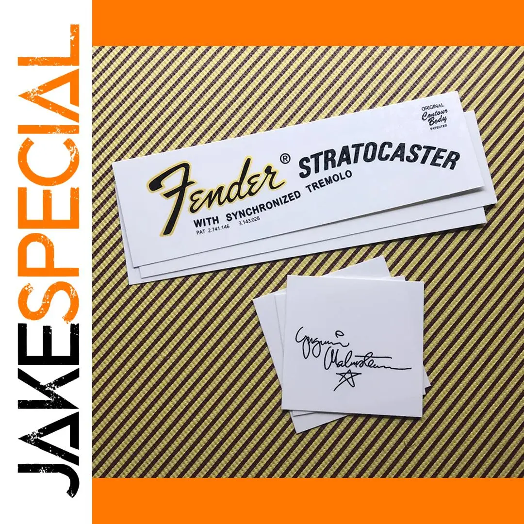 3Pcs Fender Stratocaster Headstock Decals Set 1 3Pcs Fender Stratocaster Headstock Decals Set