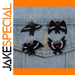 Gothic Bat Mothman Enamel Pin Brooch