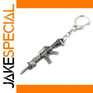 Metal Assault Rifle Keychain with Clasp