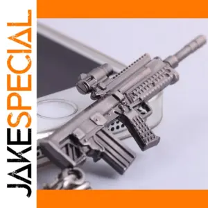 Metallic Assault Rifle Miniature Keychain