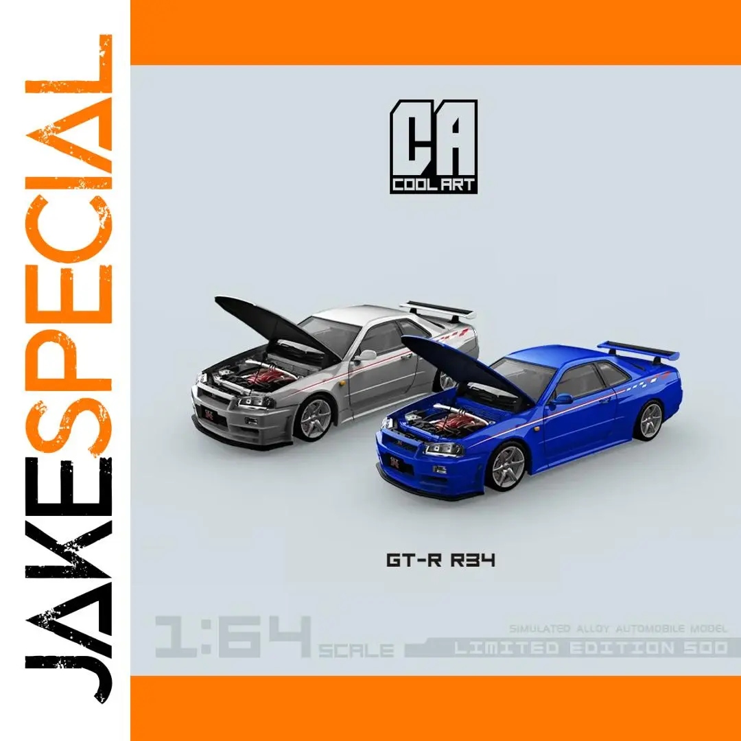 COOL ART 1:64 Nissan GT-R R34 Diecast Model 1 COOL ART 1:64 Nissan GT-R R34 Diecast Model
