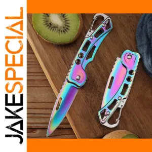 Rainbow Stainless Steel Folding Camping Knife