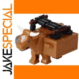Medieval MOC Transport Ox Building Block Figure