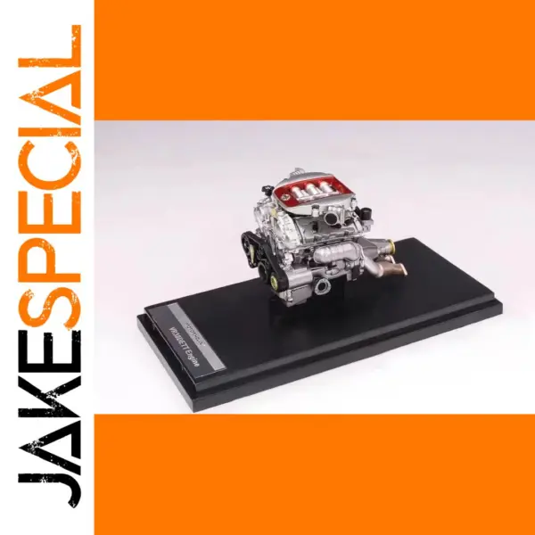 VR38DETT Engine Model 1:64 Diecast with Base