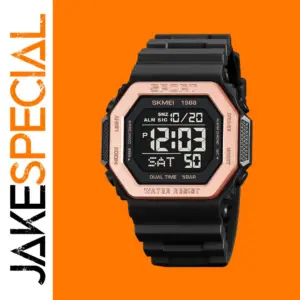Skmei 1988 Digital Sport Wristwatch Black Rose Gold