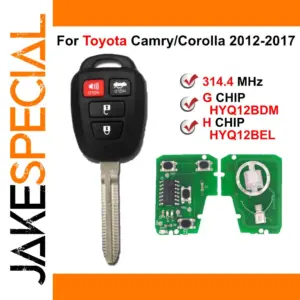 Toyota 4 Button Remote Key for Camry Corolla