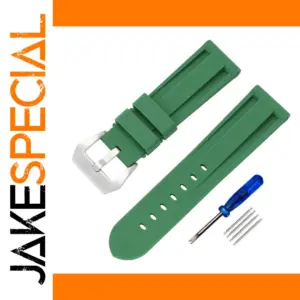 Green Silicone Watch Band for 20mm to 26mm