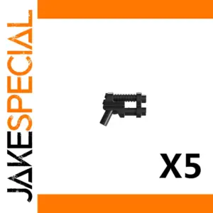 Black Toy Gun Accessory for Minifigures - 5pcs