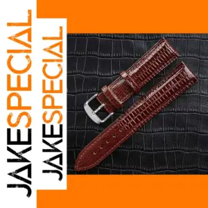Lizard Texture Leather Watchband with Pin Buckle