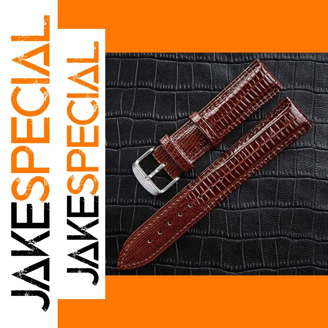 Lizard Texture Leather Watchband with Pin Buckle 1 Lizard Texture Leather Watchband with Pin Buckle
