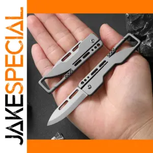 Compact Gray Titanium Folding Knife