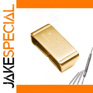 Gold Stainless Steel Watch Band Keeper 20mm