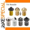 2pcs M6 Thread Nozzles for E3D V5 V6 3D Printers