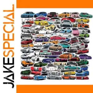 Colorful JDM Car Cartoon Stickers Set