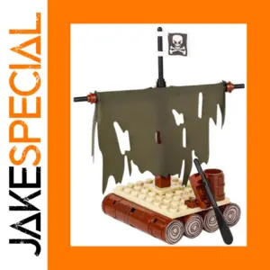 Pirate Ship Model with Tattered Sail and Cannon