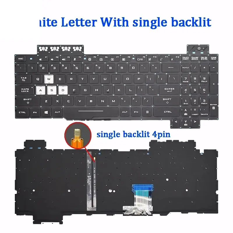 ASUS Flying Fortress Replacement Keyboard Black Red 4 ASUS Flying Fortress Replacement Keyboard Black Red - Image 4