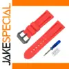 Vibrant Red Silicone Watch Band for 20-26mm Watches