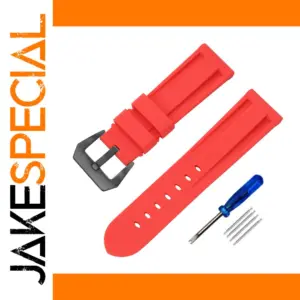 Vibrant Red Silicone Watch Band for 20-26mm Watches