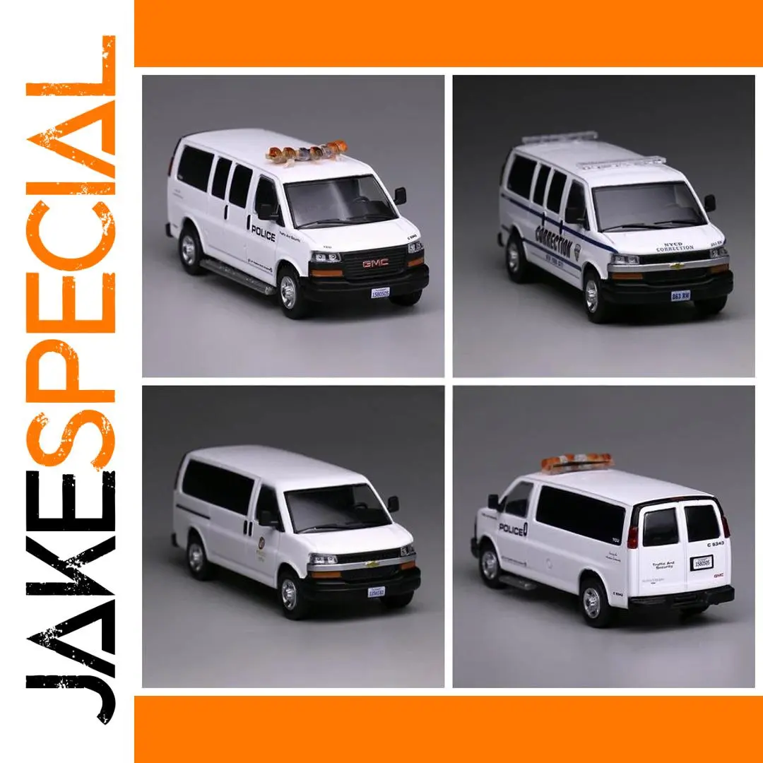 GMC Express Van Police Diecast Model 1:64 Scale 1 GMC Express Van Police Diecast Model 1:64 Scale