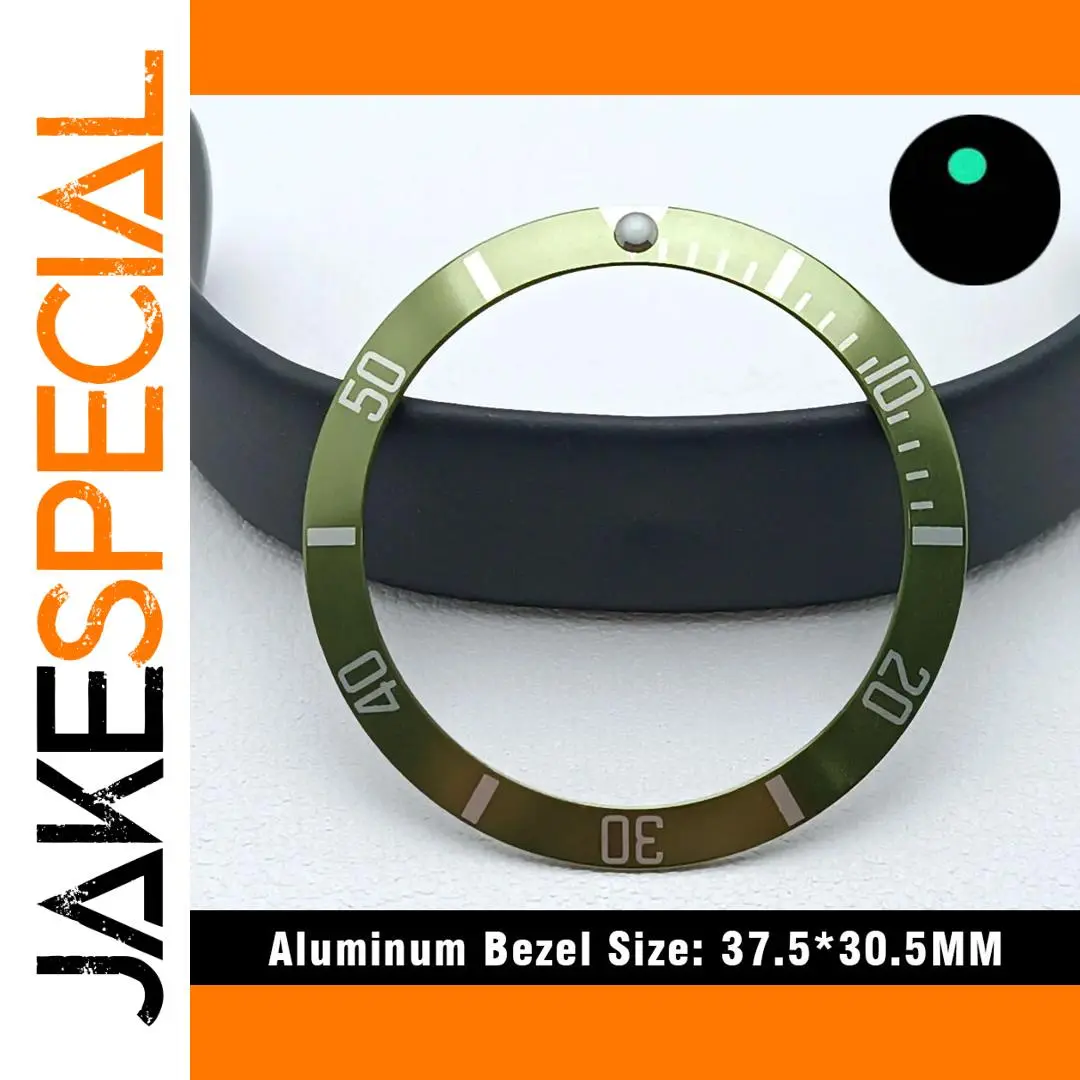Olive Green Aluminum Watch Bezel 37.5mm 1 Olive Green Aluminum Watch Bezel 37.5mm