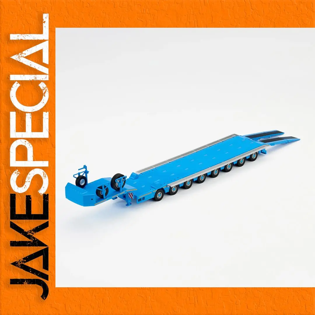 Blue Alloy Truck and Trailer Model Collectible 1 Blue Alloy Truck and Trailer Model Collectible