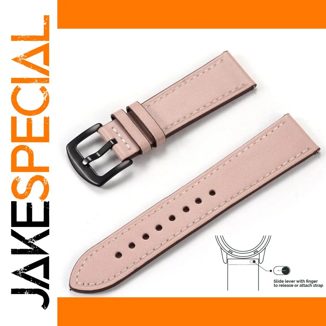 Vintage Pink Leather Watchband for Smartwatches 1 Vintage Pink Leather Watchband for Smartwatches