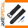 Black Silicone Watch Band 20mm 22mm 24mm 26mm