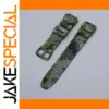 Camouflage Green Silicone Watchband for Casio 18mm
