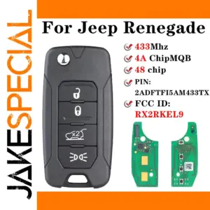 Keyless Remote Flip Key for 2016-2018 Jeep Renegade