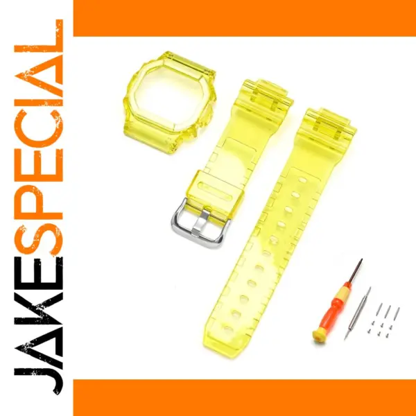Yellow Silicone Watch Case Strap for Casio G-Shock