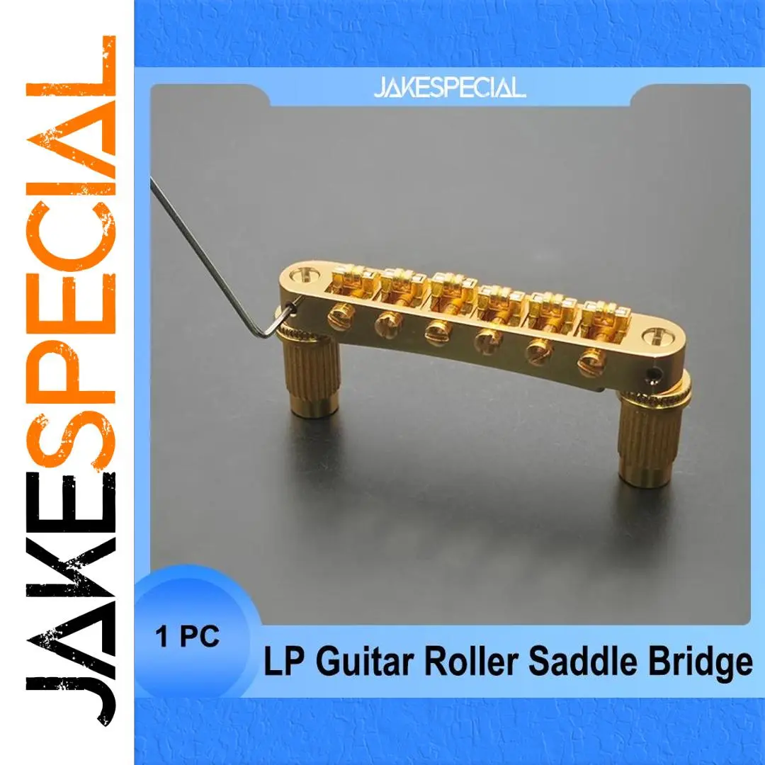 Guitar Tune-O-Matic Roller Saddle Bridge Gold 1 Guitar Tune-O-Matic Roller Saddle Bridge Gold