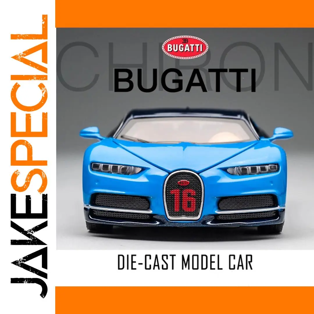 1:32 Diecast Bugatti Chiron Model in Blue 1 1:32 Diecast Bugatti Chiron Model in Blue