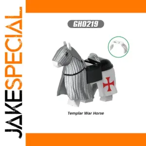 Silver Templar War Horse Building Block Figure