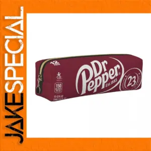 Dr Pepper Leather Pencil Case with Gold Zipper