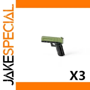 Green and Black Pistol Toy Accessory Set X3