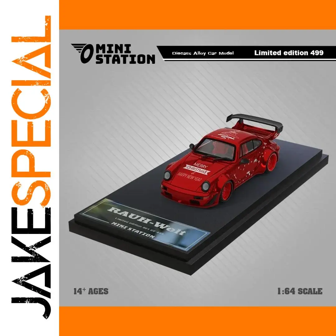Mini Station 1:64 Christmas Metallic Red Car 1 Mini Station 1:64 Christmas Metallic Red Car