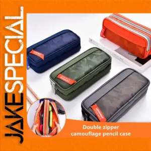 Double Zipper Camouflage Pencil Case