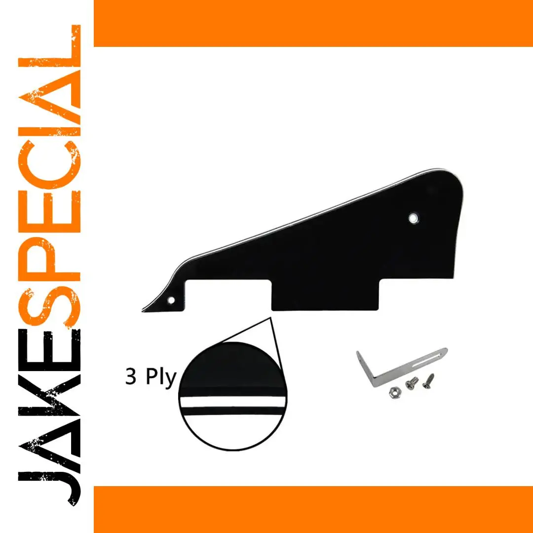 FLEOR Black 3-Ply LP Pickguard with Bracket 1 FLEOR Black 3-Ply LP Pickguard with Bracket